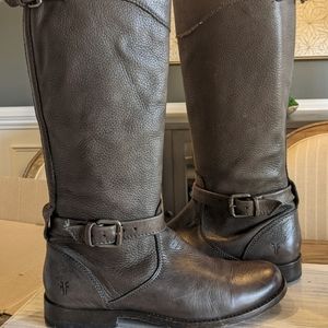 Frye Phillip Riding Boots Grey(look more weathered brown to me)
